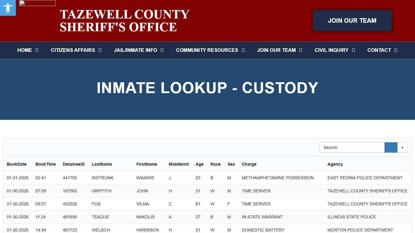 Inmate Lookup - C - Tazewell County Sheriff